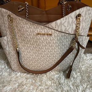 Vanilla/Brown Michael Kors Purse